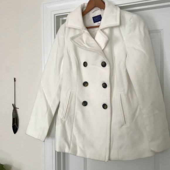 white double breasted peacoat